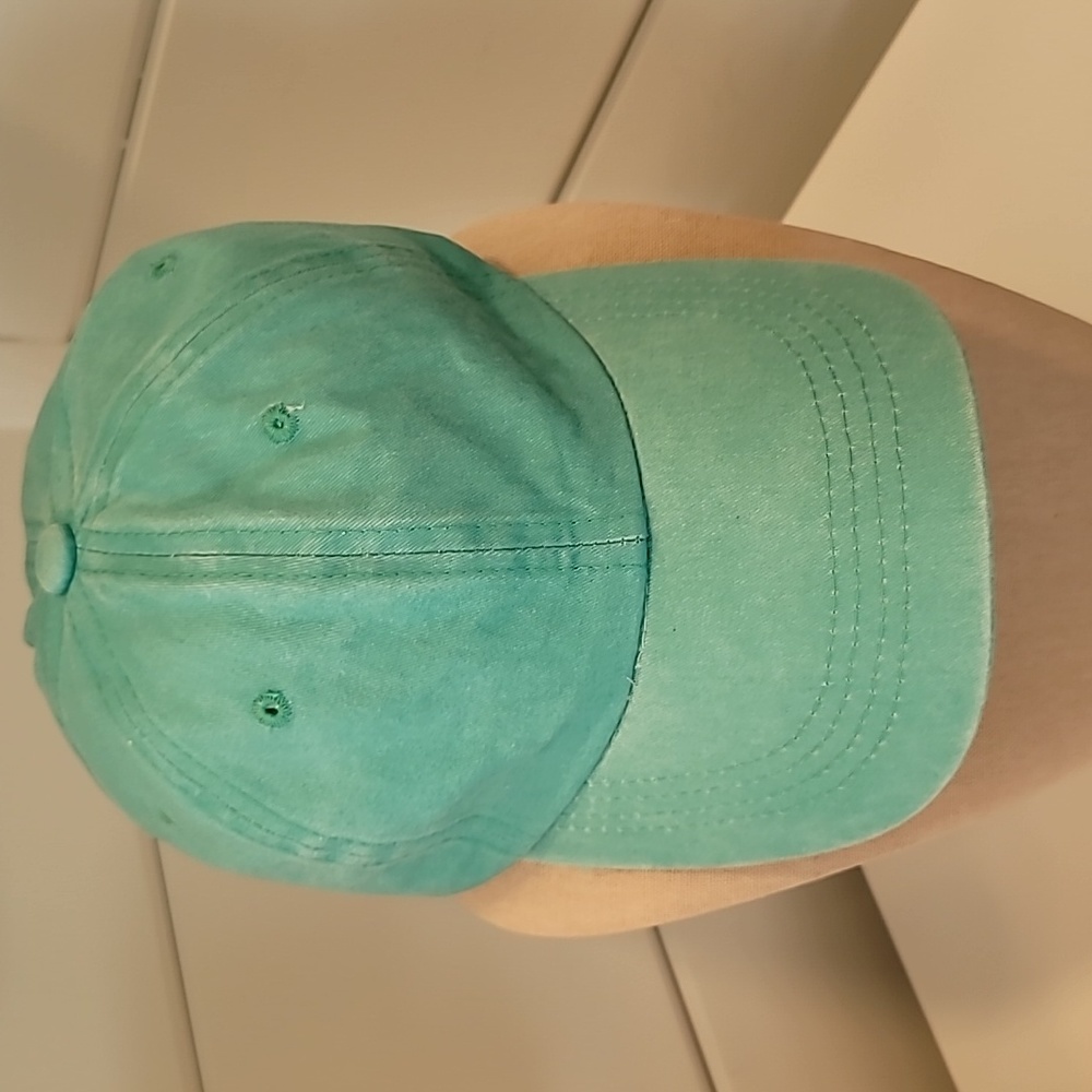 Distressed Unisex Turquoise Baseball Cap